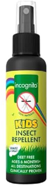 Incognito Kids Insect Repellent Spray 100ml - Mosquito Repellent Kids DEET Free Formula - Shields from a Wide Range of Biting Insects, Including Ticks - Natural Mosquito Repellent