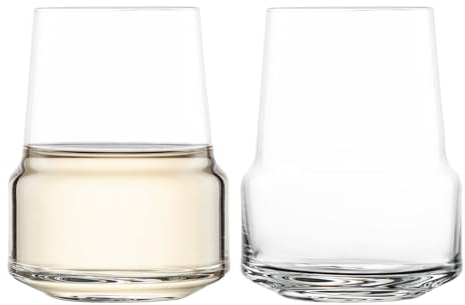 Zwiesel Glas Vaso de vino blanco Level (juego de 2), copas de vino funcional para vino blanco, apto para lavavajillas, fabricado en Alemania (número de referencia 123913)