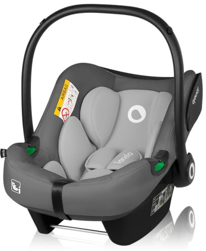 LIONELO LEMMY i-Size Seggiolino auto neonati 40-87 cm, ovetto gruppo 0+, montaggio rivolto all'indietro, cintura di sicurezza a 3 punti, protezione laterale, inserto Dri-Seat