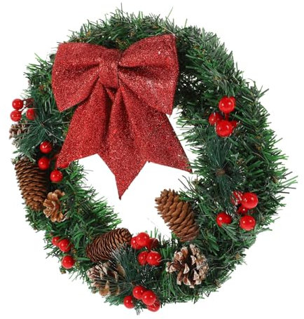 Cabilock Weihnachtskranz An Der Tür Hängen Weihnachtsgirlande Christbaumschmuck Weihnachtsdeko Weihnachtskranz Vor Der Tür Kranz Für Haustür Hängender Kranz Weihnachtsbedarf Anlage