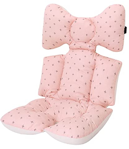 Baby Stroller Cushion, Universal Baby Seat Pad Liner for Stroller Reversible Soft and Breathable 3D Air Mesh Cotton Baby Stroller Seat Liner (Pink)