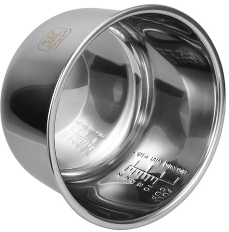 UTHCLO Rice Cooker Stainless Steel Inner Pot Replacement Multi-use Liner with Scale for Cooking Rice Soup Cakes and More Household Cooker