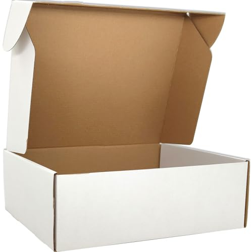 Cenoid Medium postlådor, 30 x 23 x 10 cm vita portopaket, fraktkartonglådor för postning, leverans, förpackningslådor för småföretag (förpackning med 20)