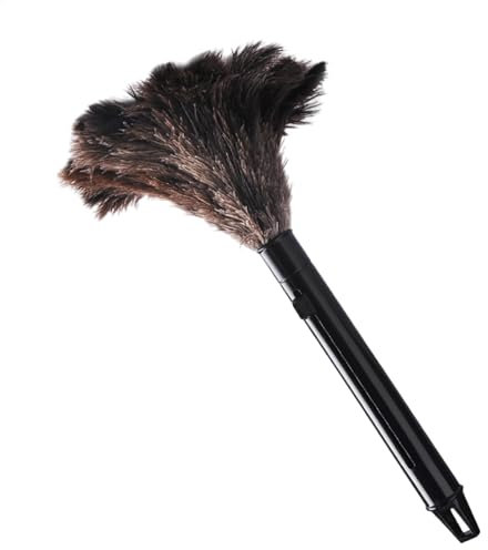 Featther Duster – Piumino antistatico in piume di struzzo con manico resistente, per rimuovere la polvere e spolverare la polvere | Efficiente spolverino telescopico per spolverare delicatamente ed