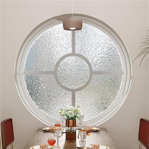 Fenêtre de ventilation ronde en fer forgé, fenêtre de ventilation rotative à 360°, fenêtre de lune rotative à axe central pour grenier, entrée, sous-sol (blanc, 100 cm)