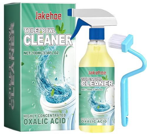 Oxalsäure Reiniger,Toilettenreiniger Extrem Stark,Kalkentferner 100ml,Spülkasten Tabs,WC Reiniger Schaum,Frischer Duft,für Hartnäckigen Kalk und Urinkalk,mit Klobürste