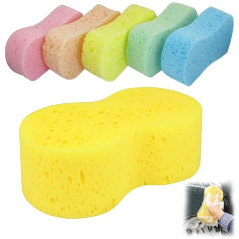 Car Sponge 6 Pcs,Car Sponges for Washing,Non Scratch Car Large Sponges for Cleaning Cars,Thickened Absorbent Car Wash Sponge for Car Kitchen Bathroom Household Cleaning