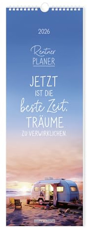 Rentnerplaner für Zwei 2026 - Paarplaner - Grafik Werkstatt - Monatskalender mit 3 Spalten zum Eintragen - 17 cm x 48 cm - Küchenkalender