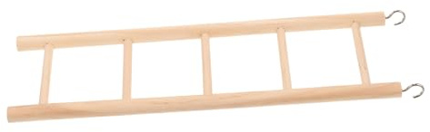 WEKAMOS Scala per Gabbia per Pappagalli in Legno Naturale 24x7 Cm, Giocattolo a Scala per Uccelli da Interno, Accessorio per Arrampicarsi e Masticare, Stimola Attività Motoria