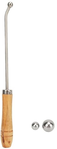 Posaunen-Dellenentfernung Edelstahl Blechblasinstrument Holzgriff | Trompeten-Zylinder-Richtwerkzeug Dellenentferner Instrumentenpflege Waldhorn Blasinstrument Blechblasinstrument Zuha