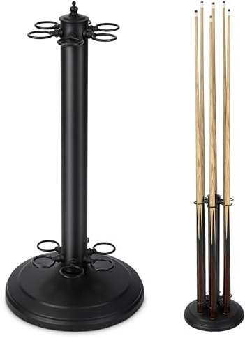 Billard Queue Halter, Billardqueue Halterung Pool Queueständer, 6-loch | Freistehender Metall Poolqueuehalter zur Aufbewahrung von Billardqueues, für Billardzimmer, Bars & Club