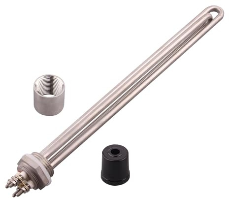 Resistenza per scaldabagno, Elemento scaldabagno DN25 1 pollice BSP 220V 1000W 1500W SUS304 elettrico tubolare multicolore(Silver,1500W)