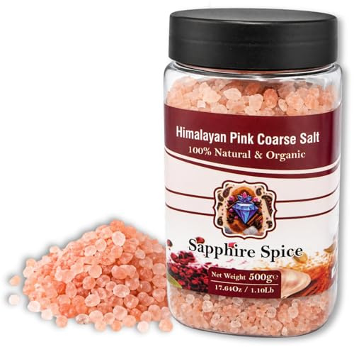 Pure Himalayan Pink (Coarse) Salt 500 grams Jar | 84+ Essential Trace Minerals | 100% Natural Unrefined | Perfect for Salt Grinder Refill, Cooking, Bath Soak & Exfoliation | Vegan | Gluten Free