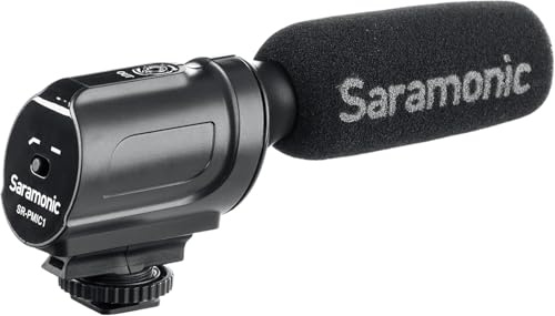 Sarmonic Video Microphone, SR-PMIC1 Shotgun Mic mit 3.5mm Klinke, Super-Cardioid Unidirectional Condenser Mic für Nikon Canon Sony Kamera Camcorder Telefon Interview Live Stream Travel