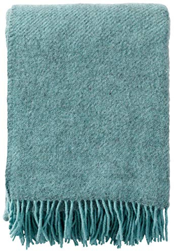 Klippan Gotland Wolldecke 130x200 cm Uni türkis