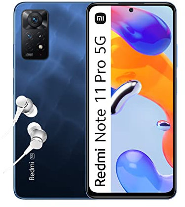 Xiaomi Redmi Note 11 Pro 5G - Smartphone 6+128GB, Écran 6.67” 120Hz FHD+ AMOLED, Processeur Snapdragon 695, Batterie 5000mAh, Bleu Océan (Version Française + 2 Ans de Garantie)