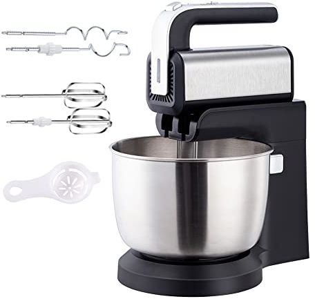 Mixer Supporto Elettrico 5-Costi Adjustabe Fruste con 3.5L capacità Cibi Sbattitore con 2 Frullino & Pasta Bar