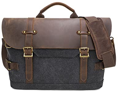 FANDARE Bandolera para Portátil Maletín para Portátil bolso portatil portadocumentos hombre maletin trabajo hombre Bandoleras y bolsas mensajero para Viajes/Negocios/Escuela Bolso Profesor Gris oscuro