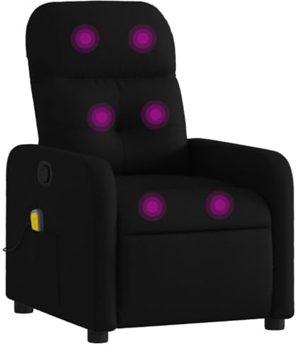 vidaXL Massagefåtölj svart tyg