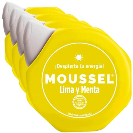 Moussel Gel de Ducha Revitalizante, con Lima y Menta, 650 ml (Paquete de 4)