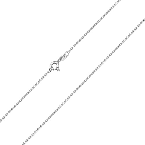 Ataria Collar de mujer de plata de ley 925 1.4mm, Tamaño: 35 40 45 50 55 60 65, Peso: 1.4-2.7 g - Collar de ancla de plata redondo - Collar de plata para mujeres y niñas - Silver Necklace Chains, 35