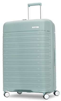 Samsonite Elevation Plus - Large Hardside Luggage - Scratch Resistant Polypropylene Shell, RightHeight™ Adjustable Handle, Integrated AirTag Holder, TSA Lock, WetPak™ Compartment - Cypress Green