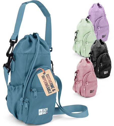 Tacti Sac – Sac Isotherme Porte-Bouteille & Gourde 1.5L – Randonnée, Sport, Voyage – Bandoulière Ajustable, Étanche & Ultra Léger – Idéal Homme & Femme (Bleu - 2025)
