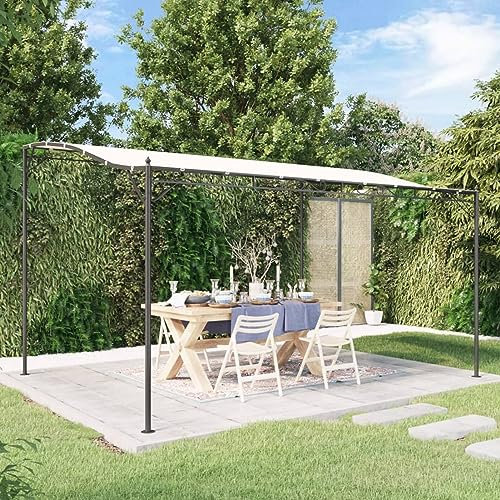 Xichuzi Pavillon, Sonnenzelt, Faltpavillon, Gartenpavillon, Canopy Tent, Outdoor Gazebo, Pergola, Partyzelt, Grillpavillon, Creme 4x3 m 180 g/m² Stoff und Stahl