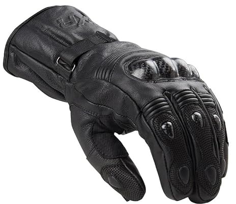 MOTOBLOUZ Gants Moto WINTER CARBON hiver Black Certification CE