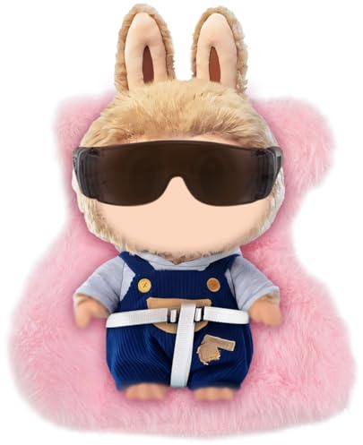 17cm Doll Car Seat with Sunglasses, Adjustable Safety Belt & Air Vent Clip Car Seat Accessories for Blind Box Toys Vehicle Interior Decor