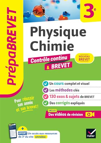 Prépabrevet - Physique-Chimie 3e - Brevet 2027: cours, méthodes & sujets de brevet corrigés