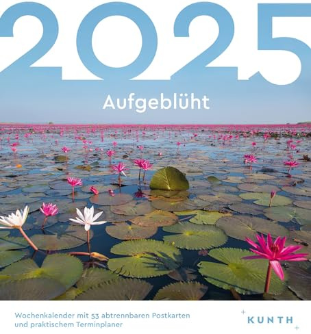 Aufgeblüht - KUNTH Postkartenkalender 2025: Hochwertiger Tischkalender mit 53 traumhaften Postkarten (auch zum Aufhängen)