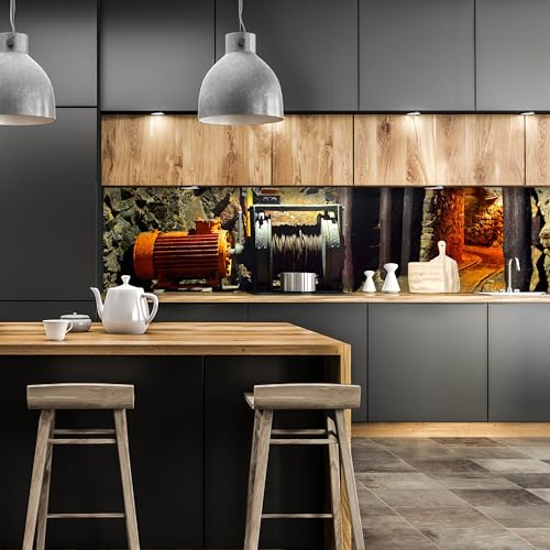 wandmotiv24 Küchenrückwand Stolleneingang 240 x 60cm (B x H) - Aluminium 3mm Nischenrückwand, Spritzschutz, Fliesenspiegel-Ersatz, Deko Küche M0352