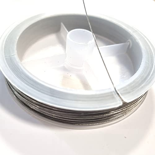 (Grundpreis1m=0,04€) 100m SCHMUCKDRAHT 1 ROLLE 0,45mm Farbe silber Perlendraht nylonummantelt Perlen auffädeln