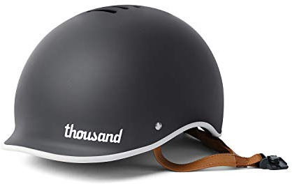 Thousand Heritage 1.0 Adult Bike Helmet; The Original Low Profile Retro Commuter Cycling Helmet Safety Certified for Bicycle Skateboard Skating Roller Skates; for Men & Women (Carbon Black, Small)