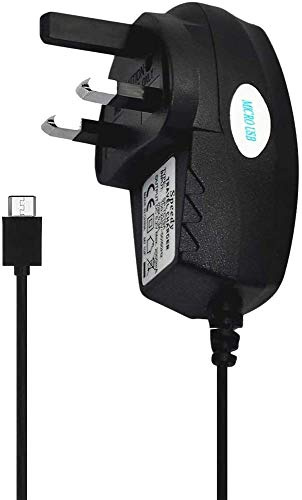 Vodafone Smart N10 Charger UK 3 Pin Mains Wall Plug Micro USB Charger for Vodafone Smart N10 (Micro Mains Charger) (Black)