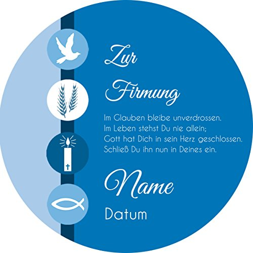 Tortenaufleger Firmung3 / 20 cm Ø (blau)