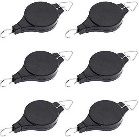 Paquete de 6 colgadores retráctiles para poleas de Plantas, polea de fácil Alcance, Rueda de Altura Ajustable para Colgar Plantas, Resistente, Colgador de Plantas para Interiores y Exteriores para