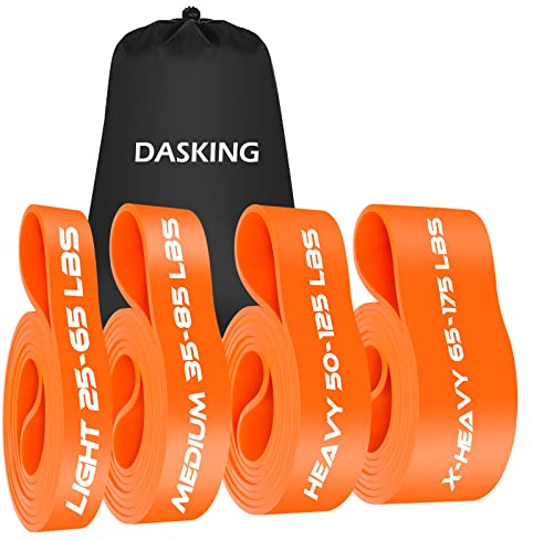 DASKING Heavy Duty WiderstandsbäNder, 4 üBungs Widerstandsstufen Ziehen Sie AssistenzbäNder Set FüR Powerlifting, Muskeltonierung, Physiotherapie, Yoga, Training Stretch Fitnessband Mit Tragetasche