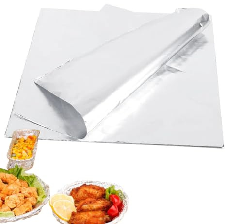 Alufolien, Hochwertige vorgeschnittene Aluminiumfolien 30x30cm 100 Stück für Backen Grillen Camping Küche