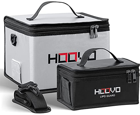 HOOVO Lipo Bag Fireproof, Explosion-Proof Lipo Battery Safe Bag LiPo Guard Bag for Storing and Charging Lipo Batteries with Double Zip