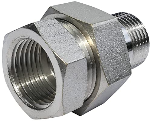 AERZETIX - Racor Recto Unión Mixta - para Atornillar 1/2 - Rosca Macho/Hembra - en Metal - Reductor M/F con Junta Tórica