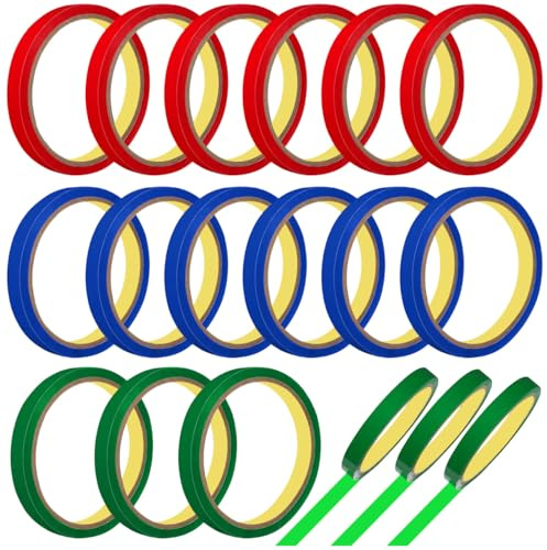 Cinta de máquina de amarre de bolsas, 18 unidades, 12 mm, cinta selladora de bolsas de polietileno, cinta adhesiva colorida, rollo de cinta selladora para supermercado, máquina de sellado de bolsas