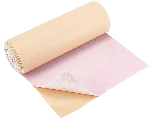 BENECREAT Fodera Floccata In Velluto Autoadesiva Rosa Perla Da 4x25cm, Fogli Posteriori Appiccicosi Inmorbido Tessuto di Rivestimento In Velluto per La Tappezzeria Artigianale,0.8mm di Spessore