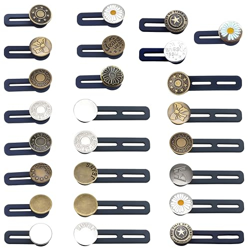 Hosenbunderweiterung Knöpfe,25 Stück Knopfverlängerung für Hosen Verstellbarer Hosenknopf Verlängerung Hosenbundverlängerung für Jeans Jeansrock Umstandshose