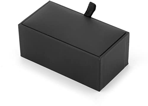 Stackers Joyero, Joyero for Hombre, Caja for Gemelos, Caja de Embalaje for Gemelos, Caja de Cuero con Tapa, Gemelos for Negocios de Bodas (Noir 8,5 x 4,7 x 3,8 cm)