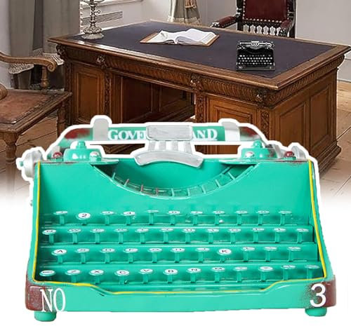 Dekoration Antike Schreibmaschine, klassisches Vintage-Schreibmaschinenmodell, kann keine Wörter eingeben, Vintage-Design, Filmrequisiten, für den Schreibtisch zu Hause/im Büro/im Arbeitszimmer, grü