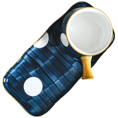 Mikinona Hand Painted Milk Pot Plate Ceramics Soup Pan Non-Stick Pot Handles Milk Pan Induction Hob