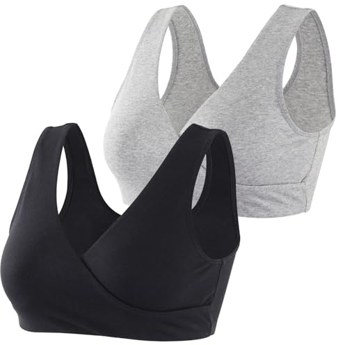 HIHOSSI Maternity Nursing Bras - Soft Cotton Sleep Bra for Pregnancy & Breastfeeding | Comfortable Wire-Free Design