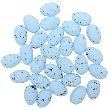 Weißes Rattan mit Styroporkugeln, Schaum-Eier für Happy Eater, Heimdekoration, DIY-Osterkranz, Kindergeschenke, Zubehör, Blau, 50 Stück